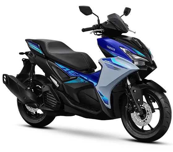 Yamaha aerx alpha biru Aerox alpha biru 2026, brosur motor yamaha aerox alpha biru 2026, harga yamaha aerox alpha biru makassar 2026.