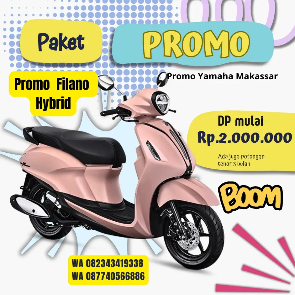 Brosur promo yamaha filano makassar 2024, harga dan angsuran filano makassar 2024