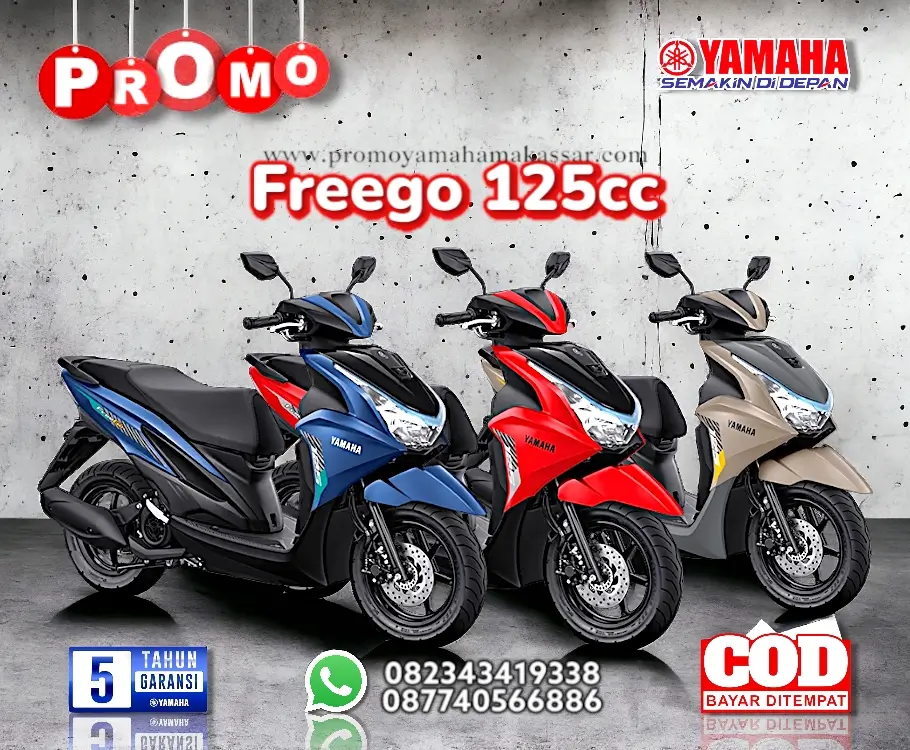 Harga motor Yamaha Freego 125 Makassar 2026, harga motor Yamaha Freego connected makassar, brosur motor Freego 125 dan Freego connected makassar 2026, angsuran kredit motor Freego 125 makassar