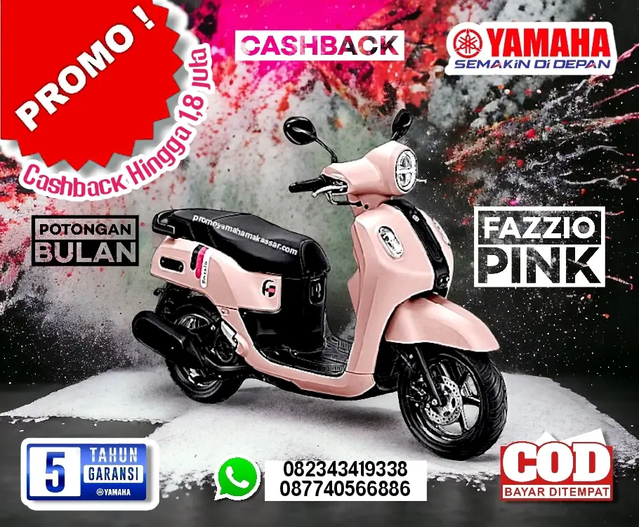 Promo fazzio pink Makassar 2026, promo motor fazzio warna pink Makassar terbaru, promo DP murah motor fazzio warna pink Makassar terbaru, harga motor fazzio pink Makassar terbaru