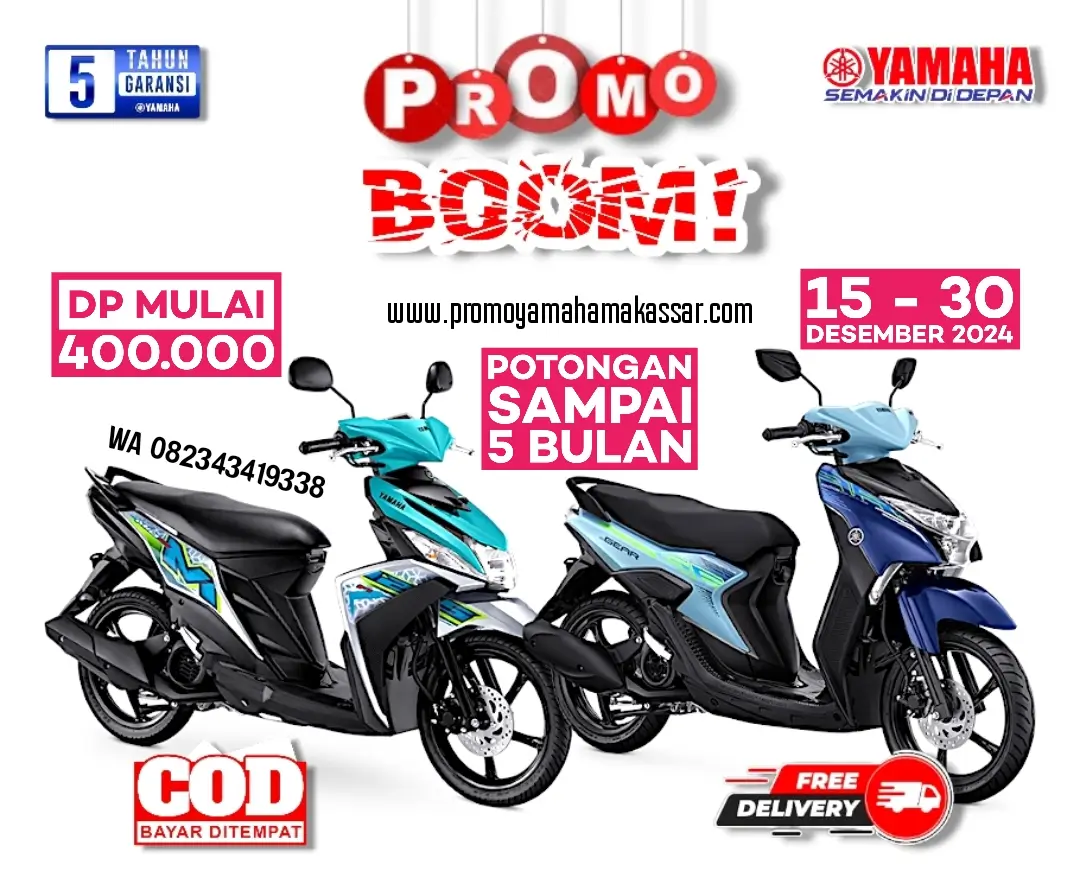 promo DP murah motor Yamaha Makassar bulan desember, promo motor Yamaha gear 125, promo motor Yamaha Mio M3 makassar, promo motor Yamaha DP 500 ribu