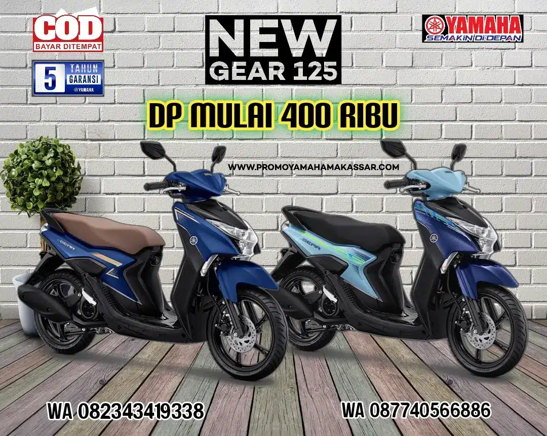 Harga motor yamaha gear 125cc makassar 2025, angsuran motor Yamaha gear 125 dan gear S 125 makassar terbaru, brosur motor Yamaha gear 125