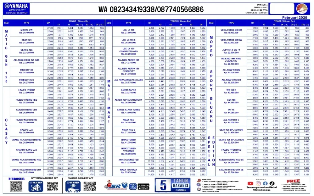Brosur motor yamaha makassar 2025, harga motor yamaha makassar 2025, harga terbaru motor yamaha makassar 2025
