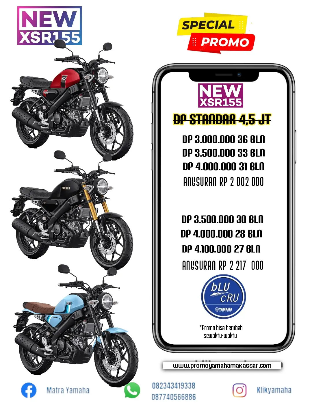 Brosur cicilan motor yamaha xsr 155 makassar 2025, promo cicilan yamaha xsr 155 makassar 2025