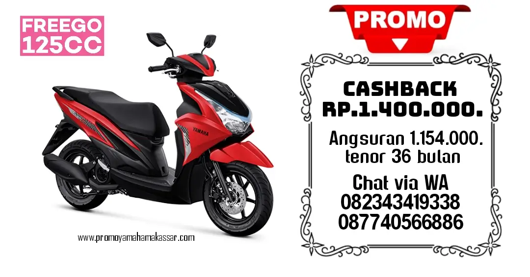 promo motor yamaha freego 125 makassar 2025, brosur promo motor freego makassar 2025, promo cicilan motor freego 125 makassar tahun 2025