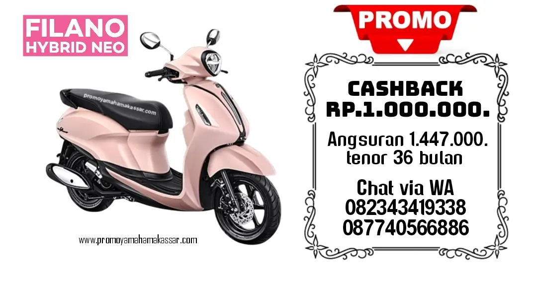promo motor yamaha filano pink makassar 2025, brosur promo motor filano 2025 makassar, promo cicilan motor filano makassar 2025