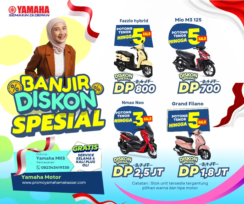 Promo motor Yamaha makassar, promo kredit motor Yamaha Makassar, cicilan motor Yamaha Makassar 2025, daftar harga motor yamaha makassar 2025