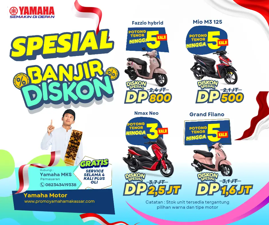 Promo motor yamaha makassar dealer resmi yamaha, promo motor yamaha 2025, promo motor yamaha makassar 2025, promosi motor yamaha makassar 2025, promo yamaha fazzio 2025 makassar, promo motor mio m3 makassar 2025, promo motor nmax makassar 2025, promo motor grand filano makassar 2025, brosur motor yamaha makassar, promo terbaru motor yamaha makassar 2025, harga dan angsuran motor yamaha makassar 2025, brosur promo motor yamaha makassar