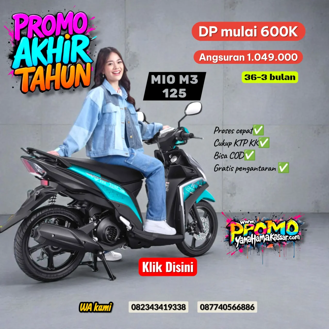 Promo motor Mio M3, promo motor yamaha Mio M3 terbaru, DP murah yamaya mio M3 makassar 2025, harga dan angsuran yamaha mio M3 makassar 2025