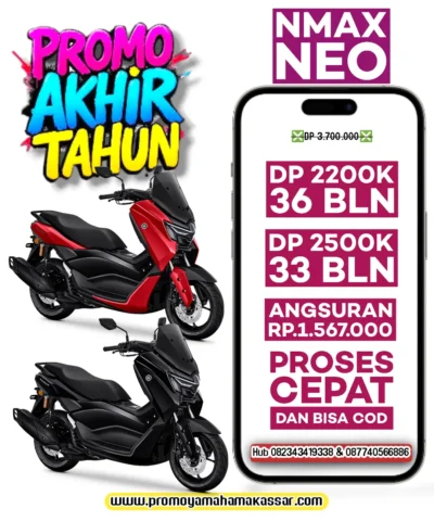 Promo akhir tahun nmax, promo akhir tahun nmax Neo, promo akhir tahun yamaha nmax Neo, promo akhir tahun motor yamaha nmax Neo dan neo s makassar 2025, promo tahun baru motor yamaha nmax Neo dan Neo S makassar 2026, brosur yamaha makassar desember