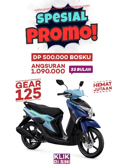 Promo gear makassar 2026, promo motor yamaha gear 125 makassar 2026, brosur promo motor yamaha gear 125 makassar 2026, kredit motor yamaha gear makassar 2026.