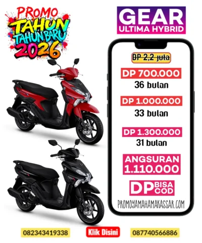 Promo gear ultima 2026, promo motor yamaha gear ultima hybrid 2026, promo motor yamaha gear ultima hybrid makassar 2026, Promo tahun baru yamaha gear ultima makassar 2026, brosur motor yamaha gear ultima makassar 2026, promo motor yamaha makassar 2026, daftar harga motor gear ultima hybrid makassar 2026, pricelist harga yamaha gear ultima 2026, harga dan angsuran motor gear ultima makassar 2026.
