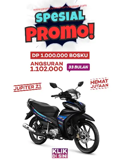 Promo jupiter makassar 2026, promo motor jupiter makassar 2026, promo motor yamaha jupiter z1 makassar 2026, promo kredit motor jupiter z1 makassar 2026, brosur promo motor jupiter z1 2026, brodur kredit motor jupiter z1 makassar 2026.