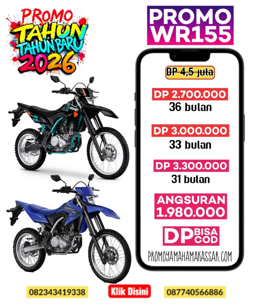Promo WR155, promo wr155 makassar 2026, promo motor wr155r makassar 2026, promo motor wr155 makassar 2026, brosur harga dan angsuran motor yamaha wr155 makassar 2026, harga motor yamaha wr155 makassar 2026.