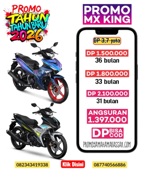 Promo motor mx king 150 makassar 2026, promo motor yamaha mx king makassar 2026, brosur motor yamaha mx king makassar 2026, harga motor yamaha mx king makassar 2026.