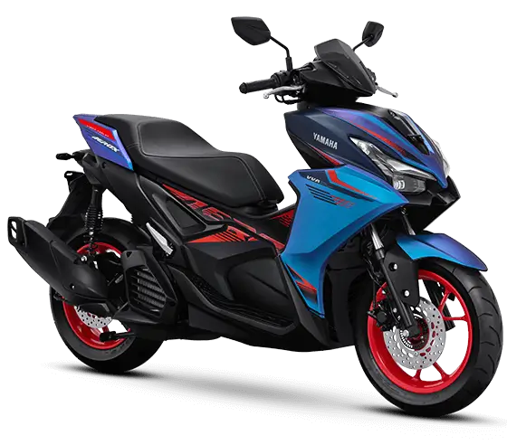 Aerox alpha cybercity biru 2026, harga aerox alpha cybercity makassar 2026, brosur motor yamaha aerox alpha cybercity makassar 2026.
