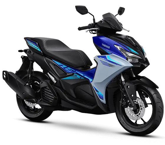 Aerox alpha biru 2026, brosur motor yamaha aerox alpha biru 2026, harga yamaha aerox alpha biru makassar 2026.