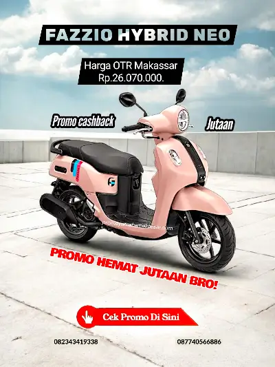 Brosur harga fazzio hybrid neo makassar 2026, brosur harga fazzio pink makassar 2026, brosur harga fazzio ungu makassar 2026. promo motor yamaha fazzio pink 2026.