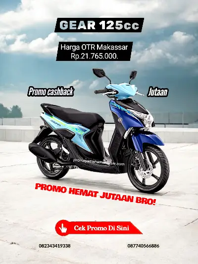Brosur harga gear 125 2026 makassar, brosur motor yamaha gear 125 makassar 2026, harga gear 125 makassar 2026.