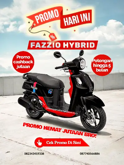 Promo yamaha fazzio hybri 2026, promo yamaha fazzio hybrid makassar 2026, promo yamaha fazzio kunci makassar 2026, kredit motor fazzio hybrid makassar 2026, cicilan motor fazzio makassar 2026.