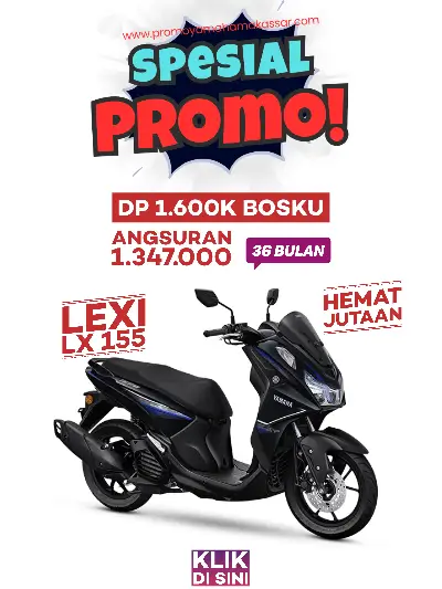 Promo yamaha lexi lx 155 makassar 2026, promo motor yamaha lexi makassar 2026, kredit motor yamaha lexi lx 155 makassar 2026, cicilan motor lexi lx 155 makassar 2026.