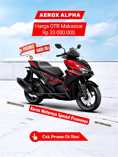 Brosur harga aerox alpha makassar 2026, brosur yamaha aerox alpha makassar 2026, harga motor aerox alpha makassar 2026.