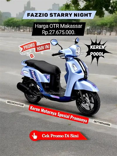 Brosur yamaha fazzio starry night 2026, harga yamaha fazzio starry night makassar 2026, promo fazzio starry night makassar 2026.
