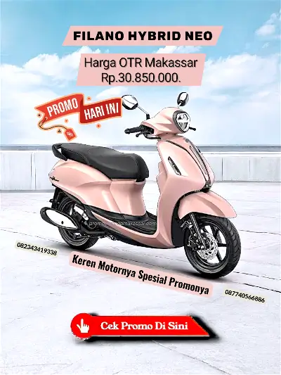 Brosur harga filano pink makassar 2026, brosur motor yamaha filano hybrid neo 2026, harga motor grand filano pink makassar 2026, harga motor filano terbaru makassar 2026.