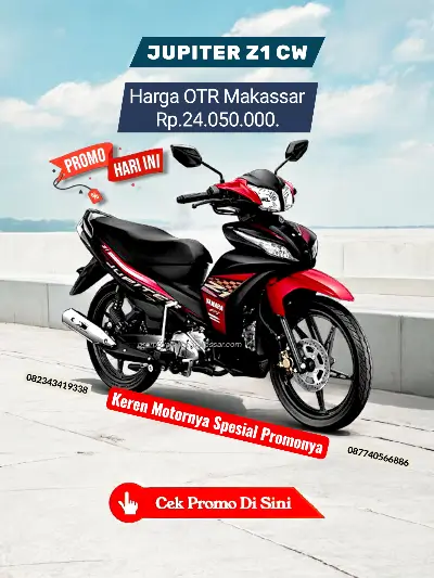 Brosur harga jupiter z1 2026, brosur yamaha jupiter z1 makassar 2026, harga motor jupiter z1 makassar 2026.