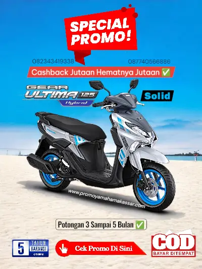 Brosur yamaha gear ultima hybrid solid makassar 2026, harga motor gear ultima hybrid solid makassar 2026, promo gear ultima makassar 2026, harga dan angsuran yamaha gear ultima hybrid solid makassar 2026.