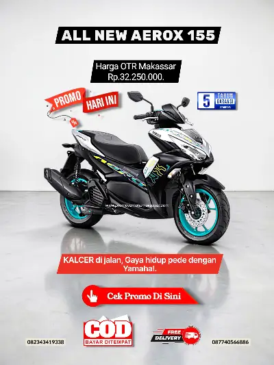Brosur harga aerox makassar 2026, harga motor yamaha all new aerox 155 makassar 2026, brosur motor all new aerox 155 makassar 2026