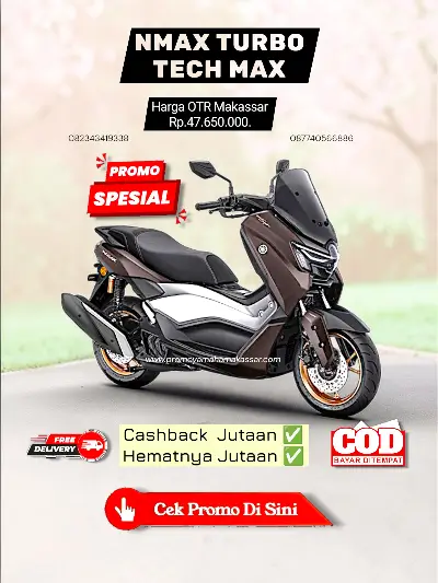 Brosur nmax turbo 2026, Brosur harga nmax turbo makassar 2026, brosur yamaha nmax turbo makassar 2026, harga motor nmax turbo makassar 2026.