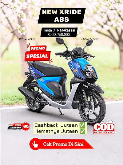 Brosur yamaha xride 2026, brosur harga xride abs makassar 2026, harga motor yamaha xride makassar 2026, brosur motor xride 125 abs makassar 2026.