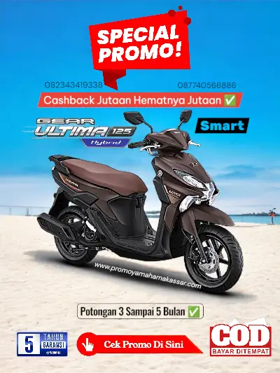 Harga gear ultima hybrid smart 2026, brosur yamaha gear ultima hybrid smart 2026, harga dan angsuran gear ultima hybrid smart 2026 makassar, kredit motor yamaha gear ultima makassar 2026.