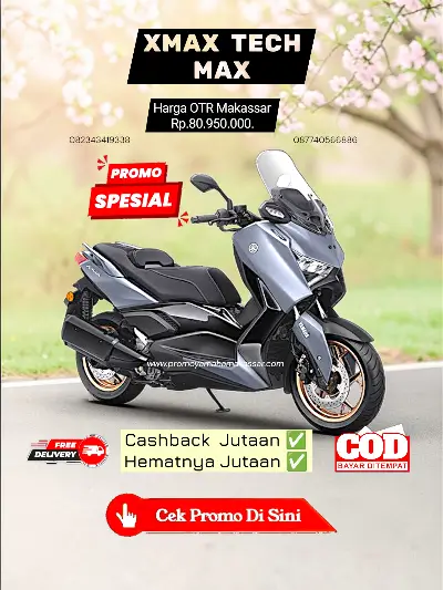 Promo harga xmax tech max makassar 2026, harga yamaha xmax tech max makassar 2026, brosur yamaha xmax tech max makassar 2026.
