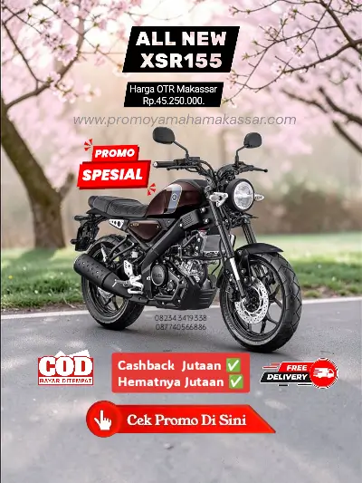 Harga yamaha xsr155 2026, Brosur harga xsr155 makassar 2026, brosur yamaha xsr155 makassar 2026, harga motor xsr155 makassar 2026.