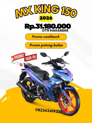 Brosur harga mx king 150 2026, brosur motor yamaha mx king 150 makassar 2026, harga motor mx king 150 makassar 2026.