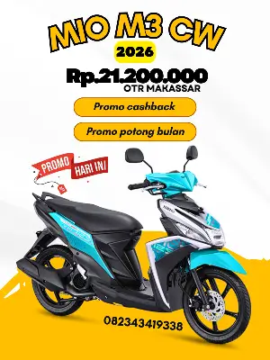 Brosur harga mio m3 2026, brosur yamaha mio m3 makassar 2026, harga motor mio m3 makassar 2026, cash dan kredit yamaha mio m3 makassar 2026.