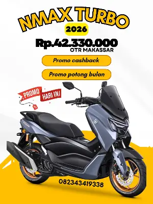Brosur harga nmax turbo 2026, brosur yamaha nmax turbo makassar 2026, harga motor nmax turbo makassar 2026, cash dan kredit motor nmax turbo makassar 2026.