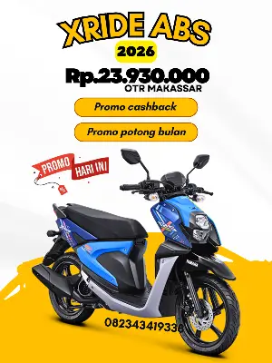 Brosur harga xride abs 2026, brosur yamaha xride abs makassar 2026, harga motor xride abs makassar 2026, cash dan kredit motor xride abs makassar 2026.