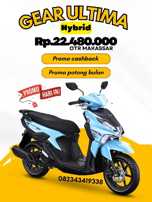 Brosur gear ultima 2026, brosur yamaha gear ultima hybrid makassar 2026, harga motor gear ultima hybrid makassar 2026, cash dan kredit yamaha gear ultima hybrid 2026.