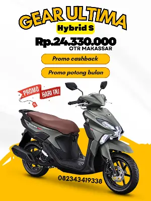 brosur gear ultima hybrid s 2026, harga motor yamaha gear ultima hybrid s makassar 2026, cash dan kredit gear ultma hybrid makassar 2026.