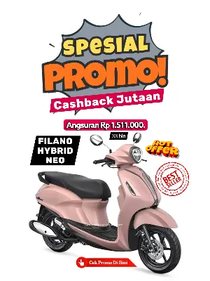 Promo yamaha filano 2026, promo yamaha filano hybrid neo, promo motor yamaha filano hybrid neo makassar 2026, promo motor filano pink makassar 2026, kredit motor filano pink makassar 2026.