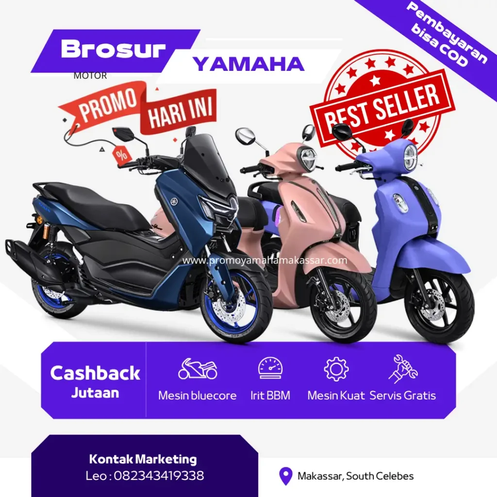 Brosur motor yamaha makassar 2026, brosur yamaha makassar 2026, daftar harga motor yamaha makassar 2026, harga dan angsuran motor yamaha makassar 2026.