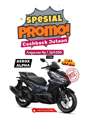 Promo aerox alpha 2026, promo motor yamaha aerox makassar 2026, promo potongan bulan aerox alpha makassar 2026, kredit murah motor aerox alpha makassar 2026, promo angsuran motor aerox makassar 2026.