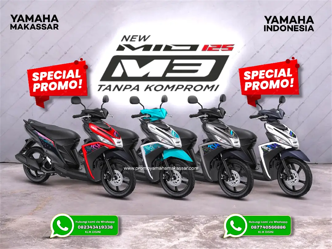 Yamaha Mio M3 cw, promo yamaha mio m3 cw, brosur motor mio m3 cw makassar, harga motor yamaha mio m3 makassar, kredit motor mio m3 makassar.