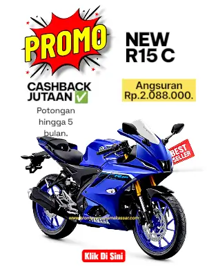 promo yamaha r15 2026, promo yamaha r15 c makassar 2026, promo motor r15 connected makassar 2026, kredit motor yamaha r15 makassar 2026, angsuran motor r15 makassar 2026.