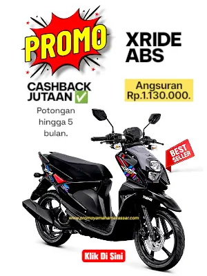 promo yamaha xride 2026, promo yamaha xride makassar 2026, kredit motor xride abs makassar 2026, promo cicilan motor xride makassar 2026.