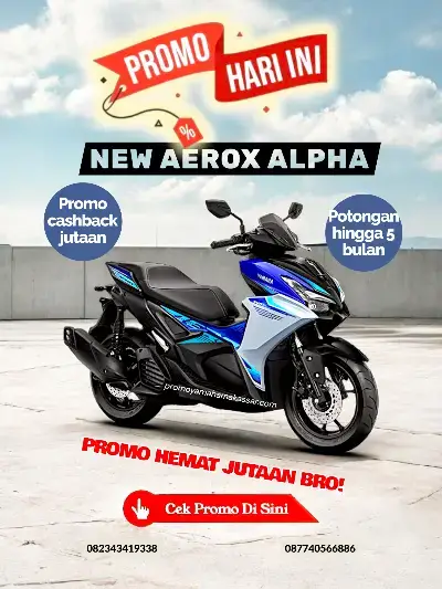 Promo yamaha aerox alpha makassar 2026, promo motor aerox makassar 2026, kredit motor yamaha aerox alpha makassar 2026, cicilan motor aerox alpha makassar 2026.